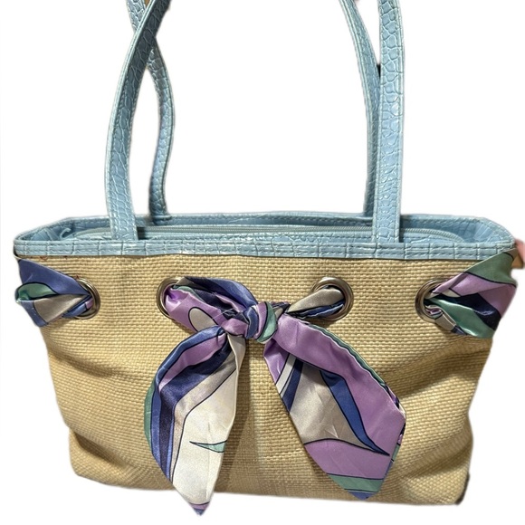 Elegant Blue and Cream Tote Bag Sonoma Lifestyle - Picture 1 of 7